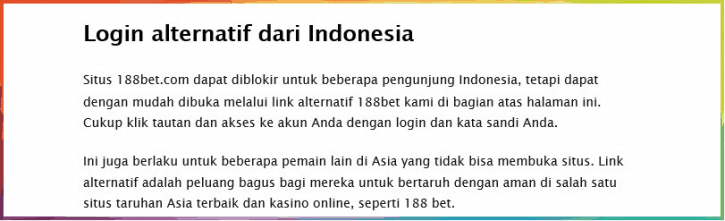 Login alternatif dari Indonesia
